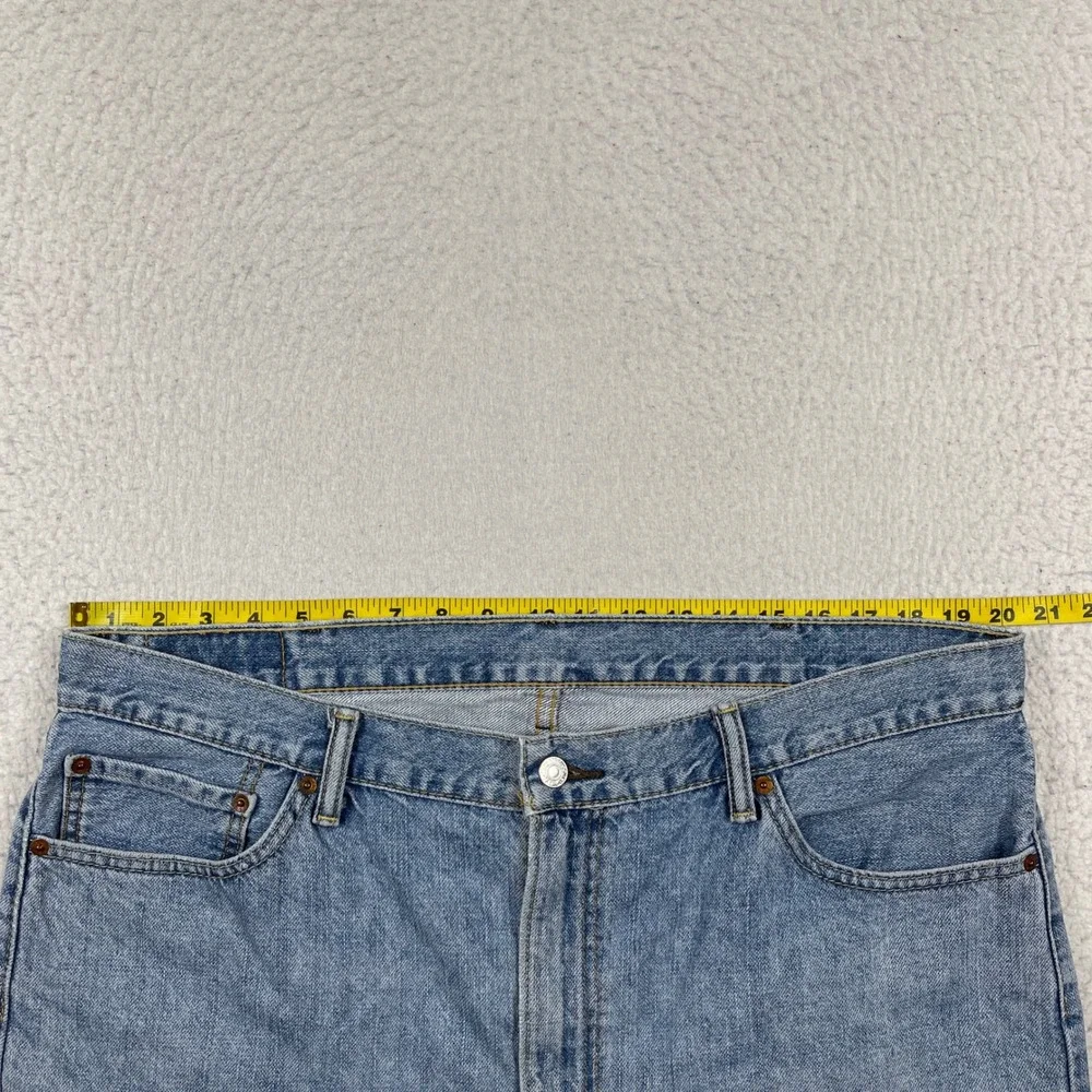 Levi's 505 Denim Shorts Mens 40 Blue Light Wash Straight Fit Casual Summer‎ Dad